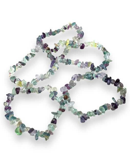 Rainbow Fluorite Chip Bracelet