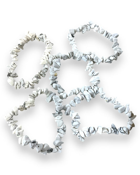 White Howlite Chip Bracelet