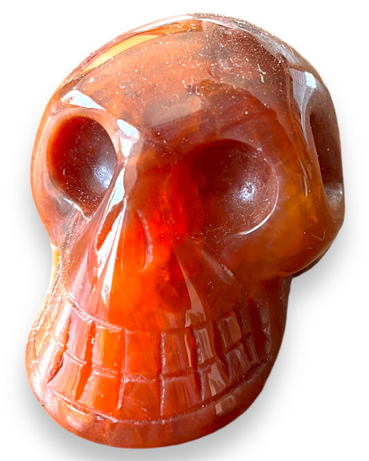 Fire Agate Skull