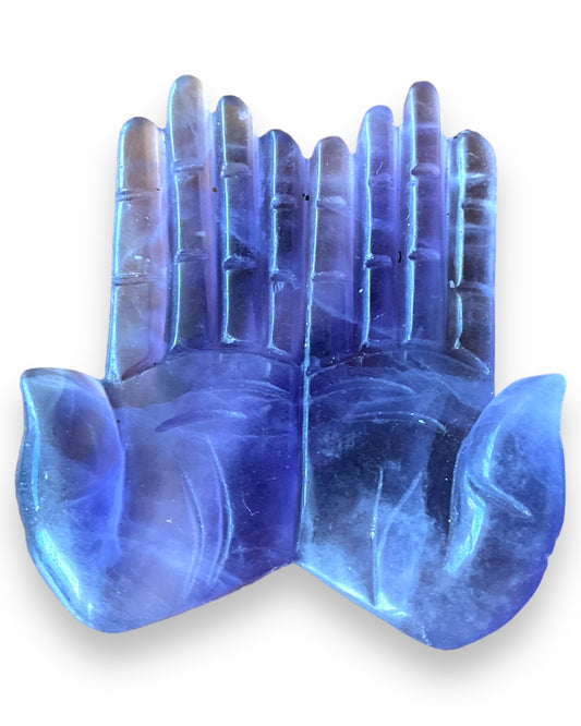 Purple Fluorite Giving Hands