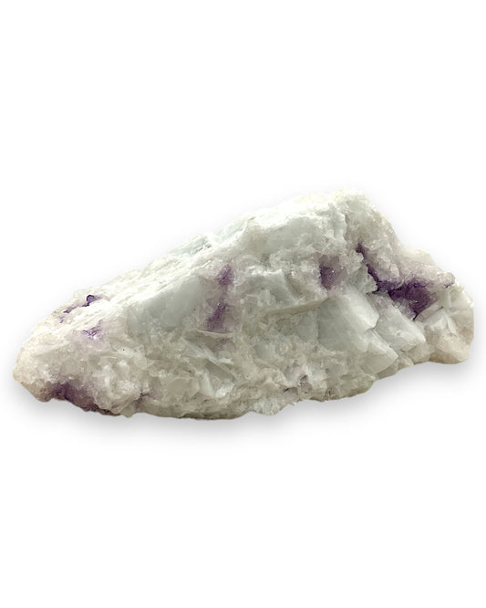 White Celestite with Purple Fluorite