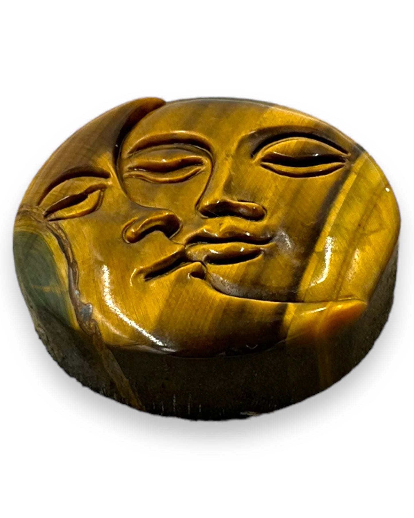 Tigers Eye Carved Flat Stone