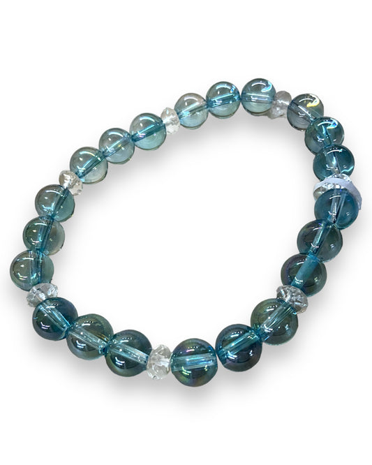 Aqua Aura & Quartz Bracelet